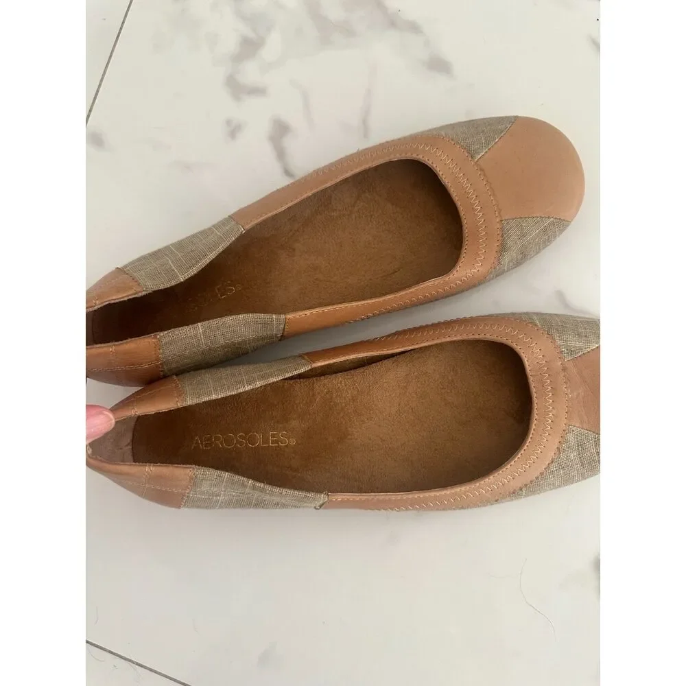 AEROSOLES Tan and Beige Women’s Flats